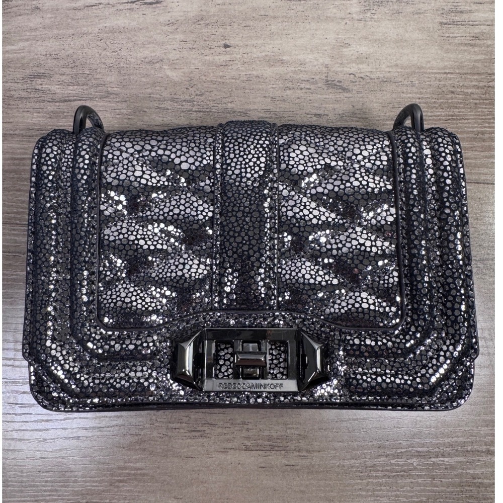 Rebecca‎ Minkoff Metallic Black Studded Shoulder Chain Crossbody Bag